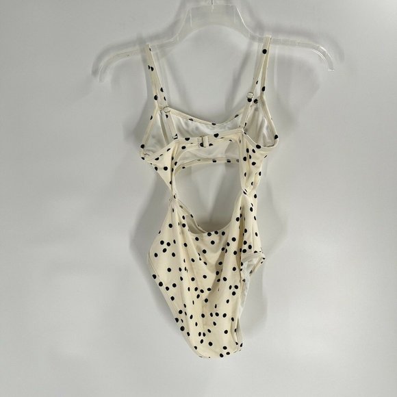 Madewell Polka Dot One Piece Bathing Suit Medium Second Wave Cut Out NWT - Picture 4 of 6